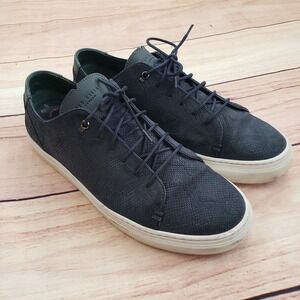 Ted Baker Shoes Mens Size 10 Blue Textured Low Top Casual‎ Koi Print Sneakers